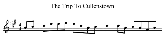 The Trip To Cullenstown - staff notation