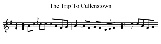 The Trip To Cullenstown - staff notation