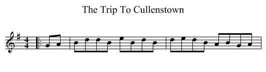 The Trip To Cullenstown - staff notation