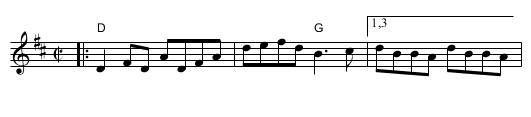 the Trip to Durrow - staff notation
