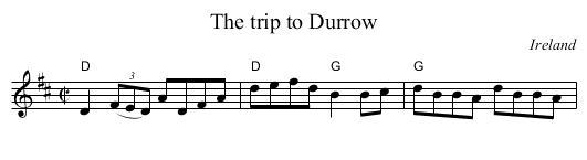 The trip to Durrow - staff notation