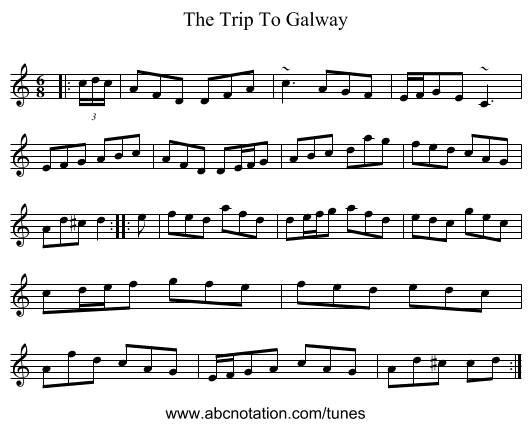 The Trip To Galway - staff notation