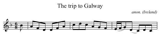 The trip to Galway - staff notation