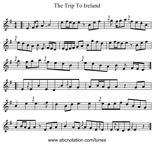 The Trip To Ireland - staff notation