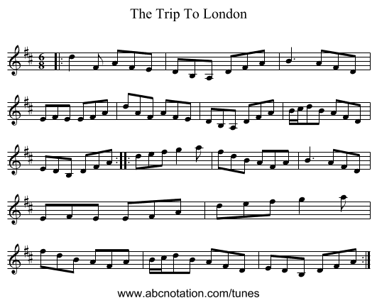 The Trip To London - staff notation