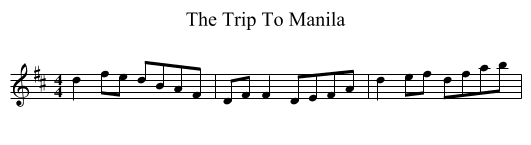 The Trip To Manila - staff notation