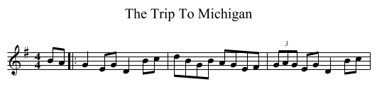 The Trip To Michigan - staff notation