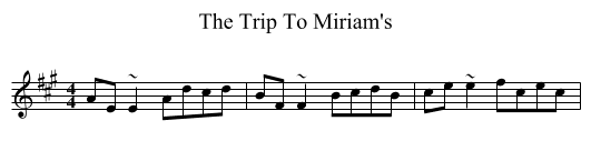 The Trip To Miriam's - staff notation