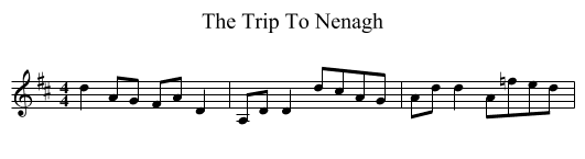 The Trip To Nenagh - staff notation