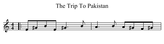The Trip To Pakistan - staff notation