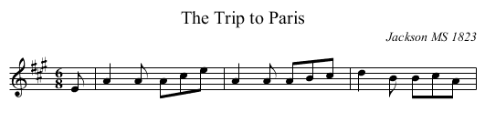 The Trip to Paris - staff notation