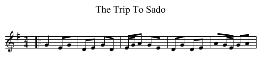 The Trip To Sado - staff notation