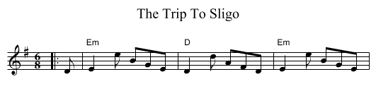 The Trip To Sligo - staff notation