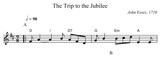 The Trip to the Jubilee - staff notation