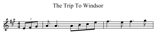 The Trip To Windsor - staff notation