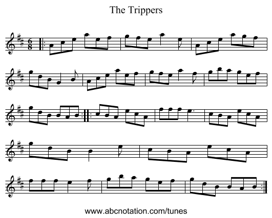 The Trippers - staff notation