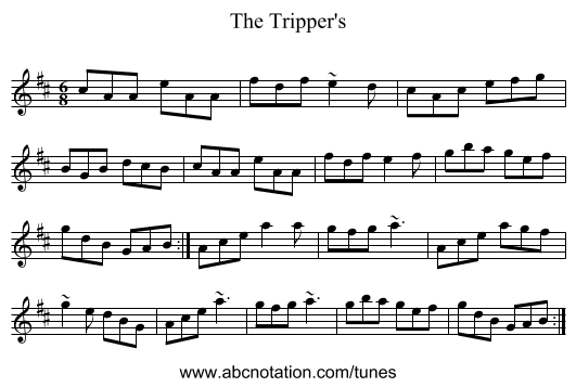 The Tripper's - staff notation