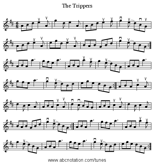 The Trippers - staff notation