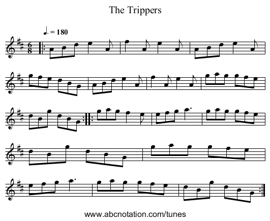 The Trippers - staff notation