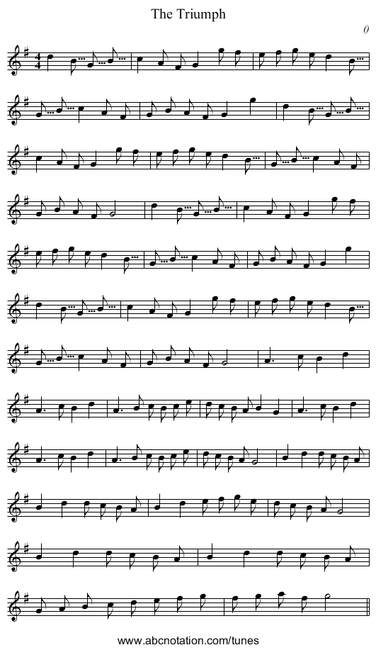 The Triumph - staff notation