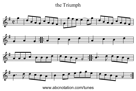 the Triumph - staff notation