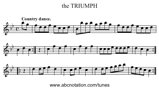 the TRIUMPH - staff notation