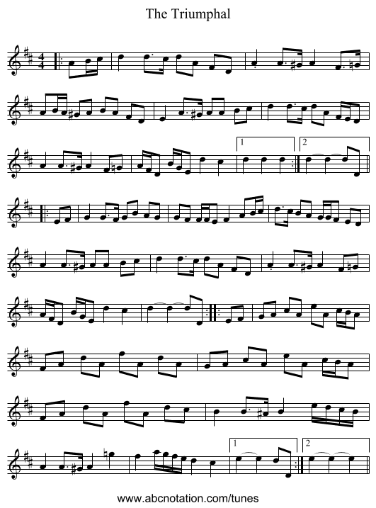 The Triumphal - staff notation