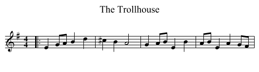 The Trollhouse - staff notation