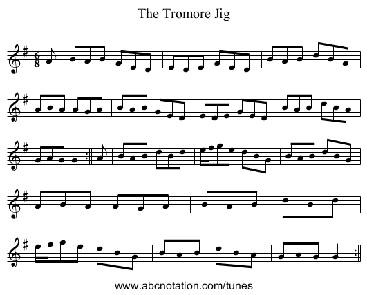 The Tromore Jig - staff notation
