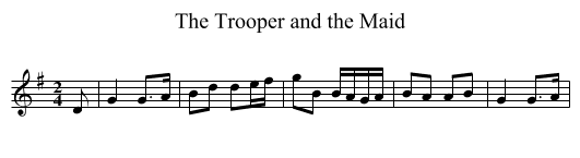 The Trooper and the Maid - staff notation