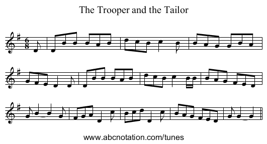 The Trooper and the Tailor - staff notation