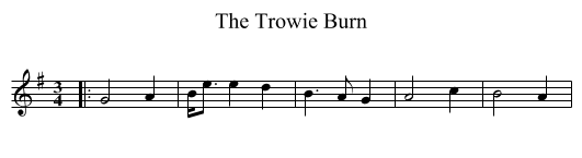 The Trowie Burn - staff notation