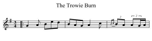 The Trowie Burn - staff notation