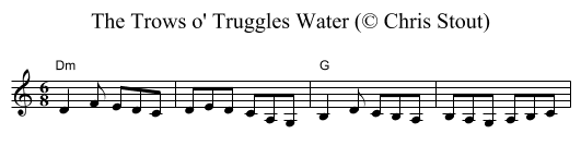 The Trows o' Truggles Water (&copy; Chris Stout) - staff notation