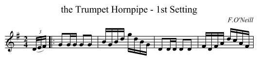 the Trumpet Hornpipe - 1st Setting - staff notation