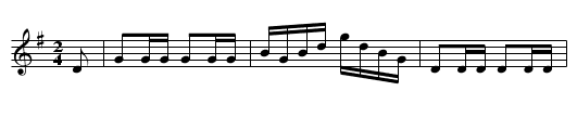 The Trumpet Hornpipe  (2nd setting)  1587 - staff notation