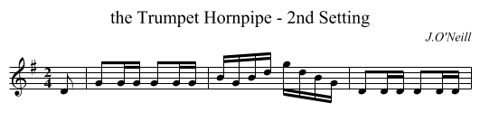 the Trumpet Hornpipe - 2nd Setting - staff notation