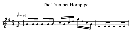 The Trumpet Hornpipe - staff notation