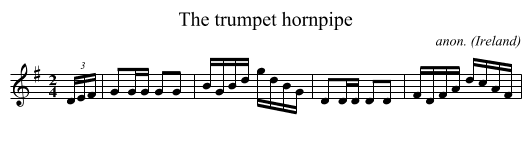 The trumpet hornpipe - staff notation