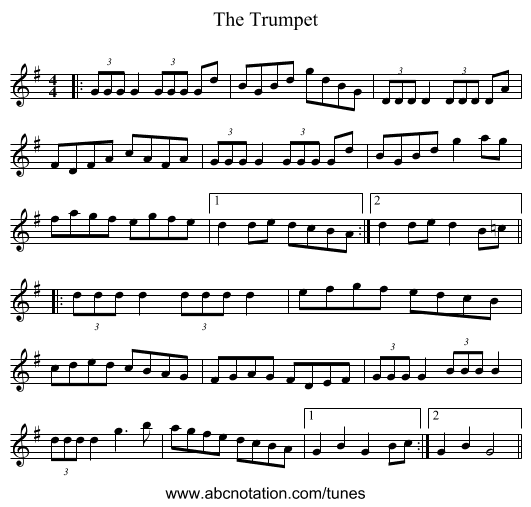 The Trumpet - staff notation