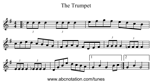 The Trumpet - staff notation