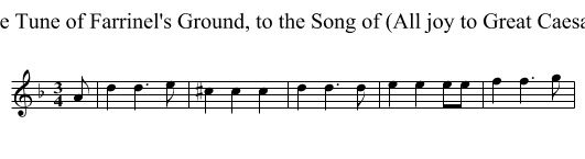The Tune of Farrinel's Ground, to the Song of (All joy to Great Caesar.) - staff notation