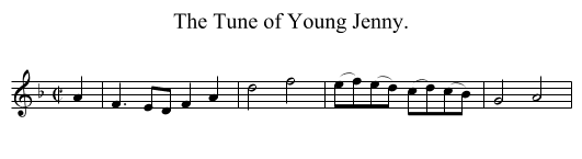 The Tune of Young Jenny. - staff notation