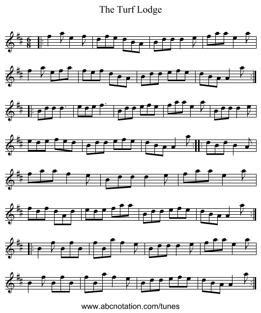 The Turf Lodge - staff notation