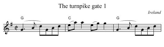 The turnpike gate 1 - staff notation
