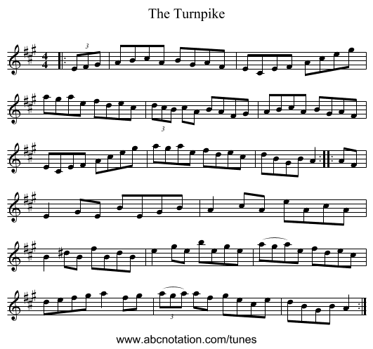 The Turnpike - staff notation