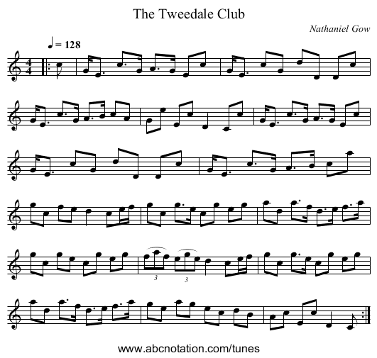 The Tweedale Club - staff notation