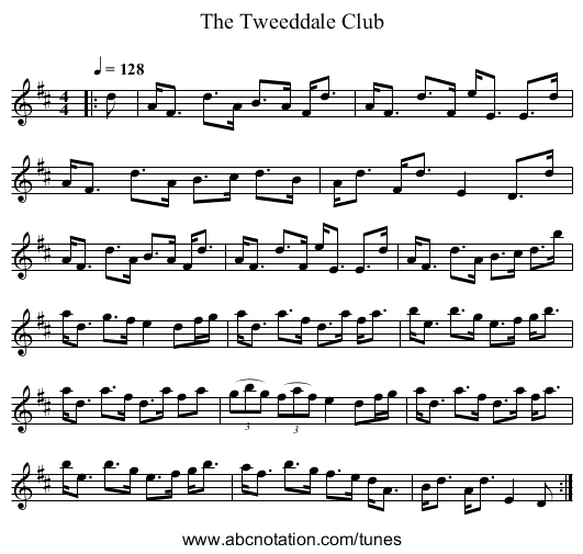 The Tweeddale Club - staff notation