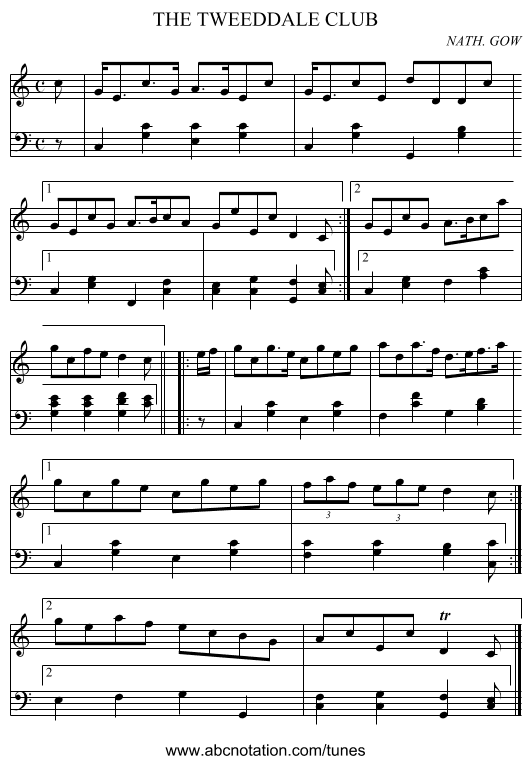 THE TWEEDDALE CLUB - staff notation