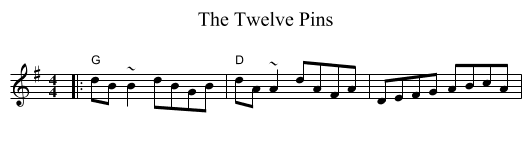 The Twelve Pins - staff notation